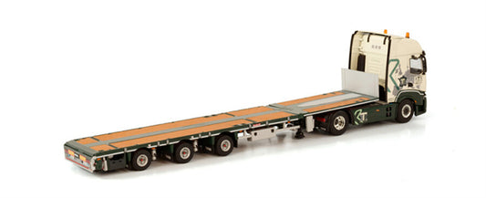WSI IVECO S-WAY HIGH 4X2 MEGATRAILER FLATBED - 3 AXLE TRANSPORT KTX 1:50 Truck Pre-built Model