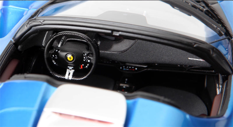 BBR MODELS Ferrari Daytona SP3 Convertible Blue Carbon fiber base Brown Seat Limited Edition 1:18 Car Pre-built Model view11