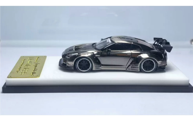 1:64 Nissan GTR R35 LB mymodelcollect Black wheel electroplated black brushed Limited Edition 999PCS ONLY DIECAST Model