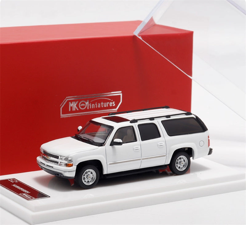 MK Miniatures 2003 Chevrolet Suburban SUV White spray painted version 1:64 Car Pre-built Model view8