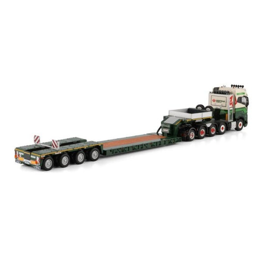 1:50 VOLVO WESTDIJK SE FH5 8X4 W/ ADD ON AXLE LOW LOADER 4 AXLE WSI Diecast Model