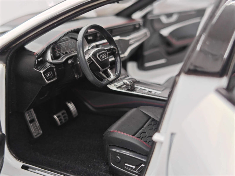 KengFai 2021 Audi RS7 C8 Sportback Pearlescent white ABT 1:18 Car Pre-built Model