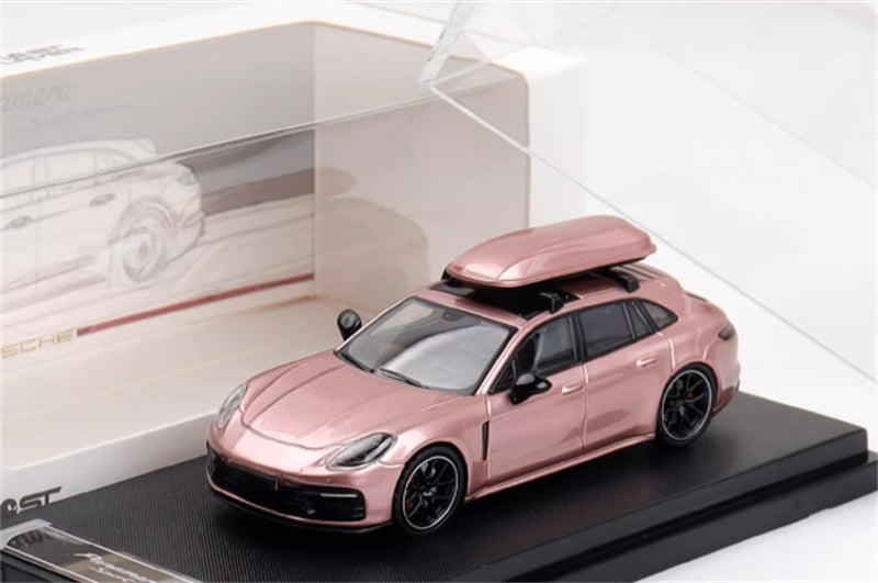1:64 Porsche Panamera Sport Turismo Travel version Limited Edition 499pcs ONLY Iceberry pink Ghost Player DIECAST Model