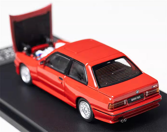 Mortal BMW M3 E30 Sport Evolution Openable Hood Detachable tail wing Pearl Red Limited Edition 899PCS ONLY 1:64 Car Pre-built Model view2