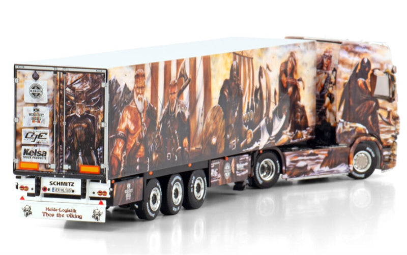 WSI SCANIA S HIGHLINE CS20H 4X2 REEFER TRAILER - 3 AXLE Heide Logistik 1:50 Model