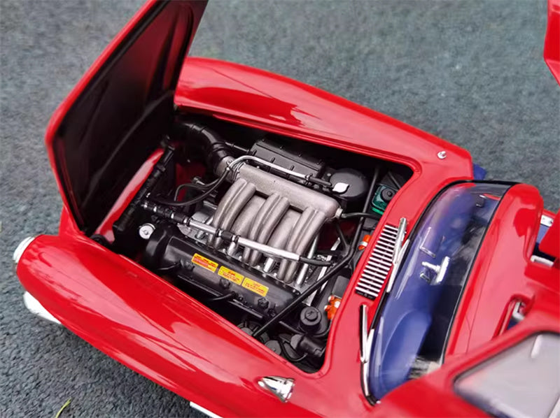 MINICHAMPS Mercedes Benz 300 SL W198 Coupe 1954 Red with blue interior 1:18 Car Pre-built Model view12