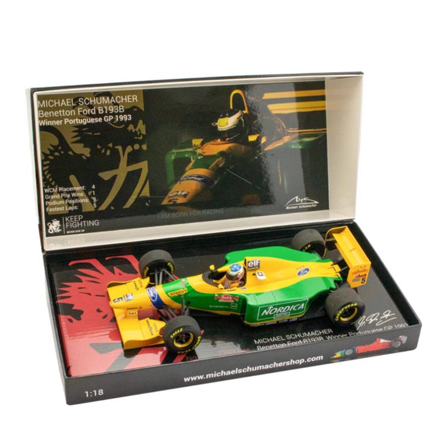 MINICHAMPS Benetton Ford B193B Winner Portuguese GP 1993 Schumacher #5 1:18 DIECAST Car