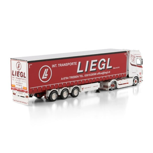1:50 SCANIA LIEGL S CS20H 4X2 CURTAINSIDE TRAILER 3 AXLE WSI Diecast Model