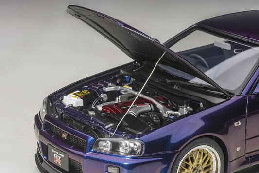 AUTOART Nissan Skyline GT-R (R34) V-Spec II with BBS LM wheels midnight purple 1:18car Pre-a Model