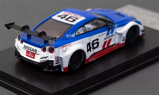 mymodelcollect Nissan 35GT-RR #46 LBWK Limited Edition White Blue 1:64 Car Pre-built Model view2