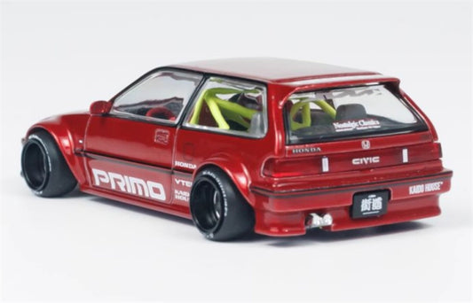 KaidoHouse x MiniGT Honda Civic (EF) Kaido Works V2 red color box packaging 1:64 Car Pre-built Model view2