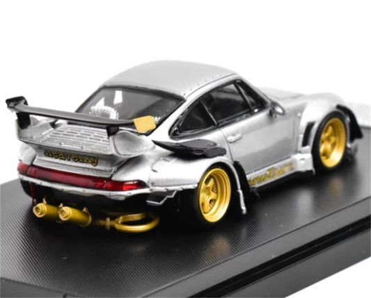 1:64 Porsche 911 RWB 993 Silver Grey with Gold Wheels SW DIECAST Limited Edition 499pcs ONLY Model