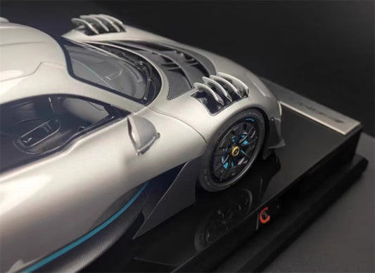 Amalgam Mercedes Benz AMG ONE sports car silver 1:18 Car Pre-built Model view2