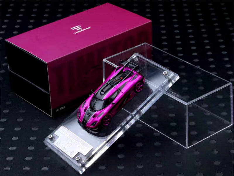 TIME TOP Koenigsegg One:1 Pearlescent Rose Red 1:64 Car Pre-built Model view4