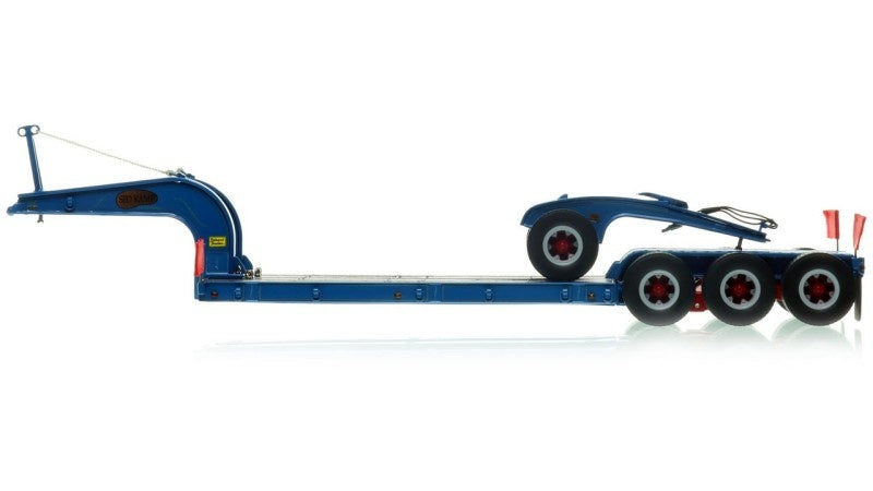 1:50 Talbert 1960s 60-Ton Cableneck Lowbed w/ Single-Axle Dolly Heavy Haul Replicas Sapphire Blue Diecast Model