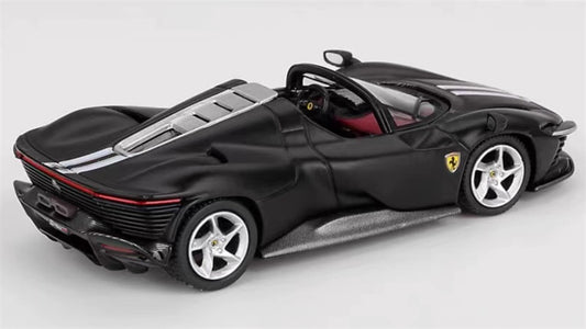 BBR MODELS Ferrari Daytona SP3 convertible Matte Black 1:64 Car Pre-built Model view2