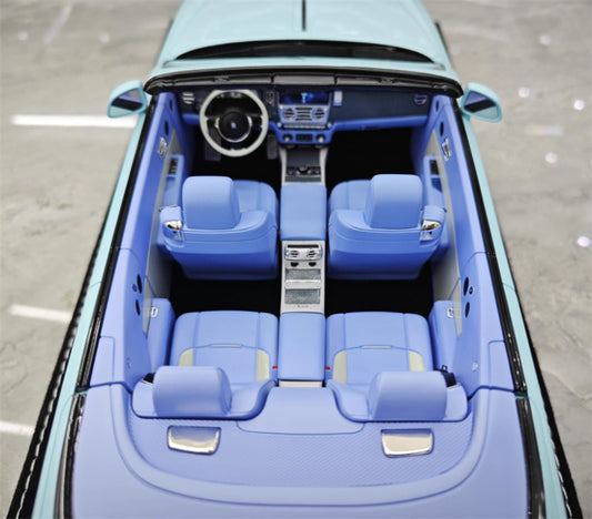 HH Model Rolls Royce Convertible Dawn BB Edition Mint Green 1:18 Car Pre-built Model view2