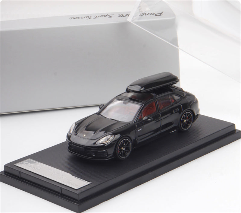 Rhino Model Porsche Panamera Hunting Edition Limited Edition 699PCS ONLY Black - Comes with luggage 1:64 Car Pre-built Model view4