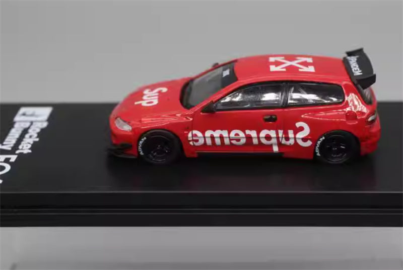 Fuji Honda Civic EG6 Rocket Bunny Red Sup 1:64 Car Pre-built Model view9