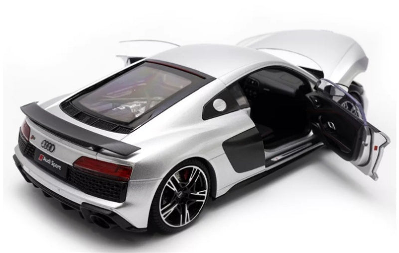 1:18 AUDI R8 Sport 2021 Silver KengFai Hardtop version DIECAST Model