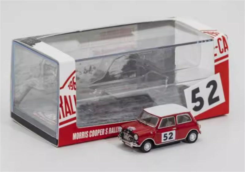 GCD Morris Cooper S Rallye Monte-Carlo 1965 Champion Car # 52 Red Right-hand drive 1:64 Car Pre-built Model view4
