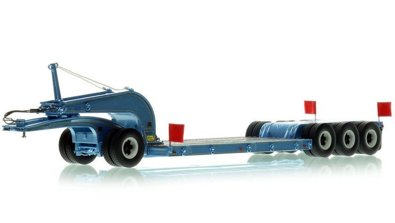 1:50 Talbert 1960s 60-Ton Cableneck Lowbed w/ Single-Axle Dolly Heavy Haul Replicas Sky Blue Diecast Model