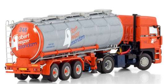 WSI DAF 3300 SPACE CAB 4X2 CHROME TANK TRAILER - 3 AXLE Albert Keijzer zaandam 1:50 Truck Pre-built Model