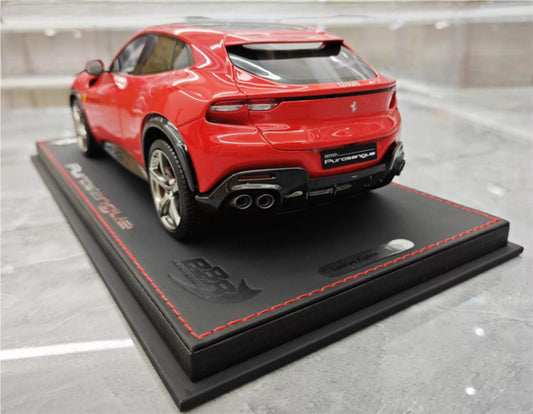 BBR MODELS Ferrari Purosangue V12 SUV Standard Red Electroplating wheel red calipers Limited Edition 20PCS ONLY Leather base 1:18 Car Pre-built Model view2