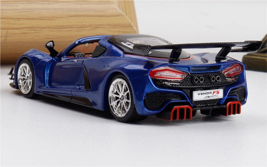 Rhino Model Hennessey Venom F5 Limited Edition 499PCS ONLY Blue w/ Figure 23# 1:64 Car Pre-built Model view2
