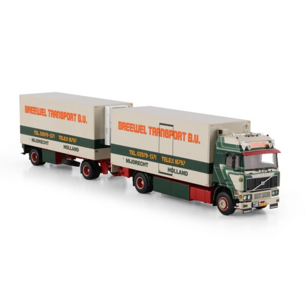 1:50 VOLVO BREEWEL F12 4X2 DRAWBAR TURNTABLE TRAILER 2 AXLE WSI Diecast Model