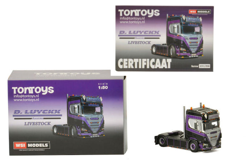WSI SCANIA R HIGHLINE CR20H 4X2 D. LUYCKX 1/50 Truck Pre-built Model