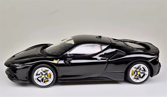 Lang feng Model Ferrari SF90 supercar Black hardtop 1:64 Car Pre-built Airliner Model Display view2
