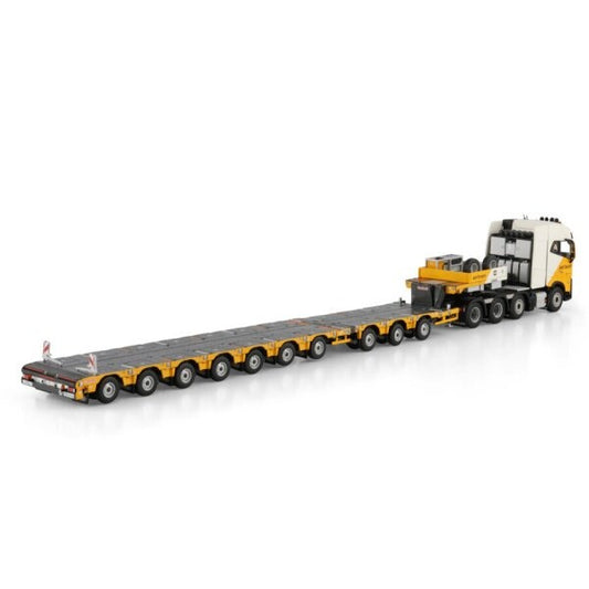 1:50 VOLVO AERTSSEN FH5 8X4 MANOOVR W/ 3 AXLE DOLLY 7 AXLE WSI Diecast Model