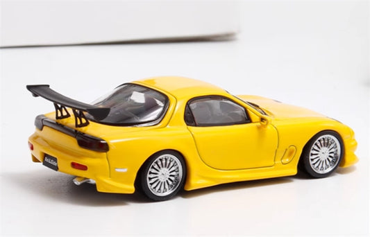 Mortal Mazda RX7 Veilside Limited Edition yellow 1:64 Car Pre-built Model view2