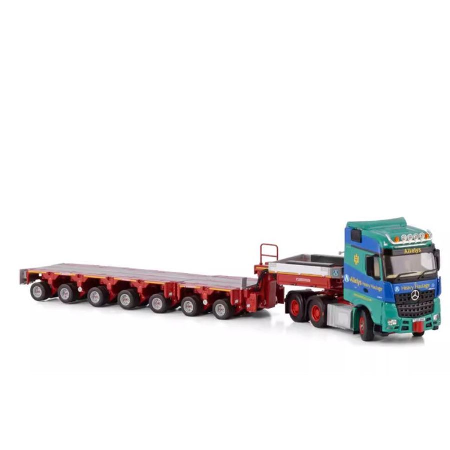 WSI MERCEDES MP4 AROCS BIG SPACE 6X4 INTER COMBI SCHEUERLE SET ALLELYS 1:50 DIECAST Truck Lorry