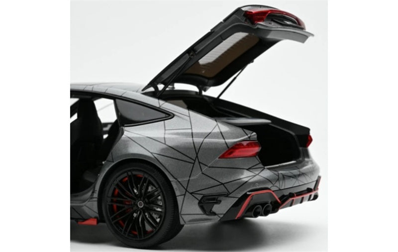 1:18 AUDI RS7 Sportback ABT Grey line chart KengFai modified version DIECAST Model