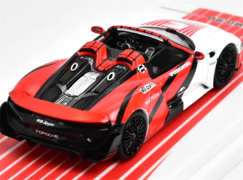 TimeMicro Porsche 918 Spyder Le Mans Red Livery w/ Doll Version Limited Edition 999PCS ONLY 1:64 car Pre-built Model view6