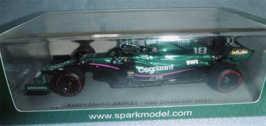 Spark Aston Martin AMR21 Abu Dhabi GP 2021 LANCE STROLL100th GP 1:43 Car Model view2