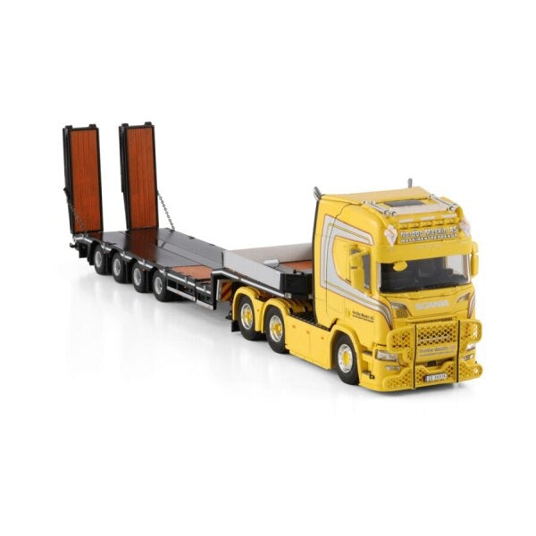 1:50 SCANIA NORDBO MASKIN R CR20H 6X4 SEMI LOW LOADER W/ RAMPS 4 AXLE WSI Diecast Model