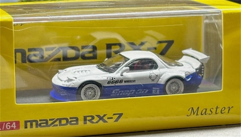 1:64 Mazda RX-7 Rocket Bunny White and Blue Master DIECAST Limited Edition 799pcs ONLY Model