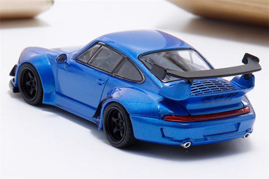 DECODE Porsche RWB 993 transparent blue RAUH - Welt 1:64 Car Pre-built Model view2