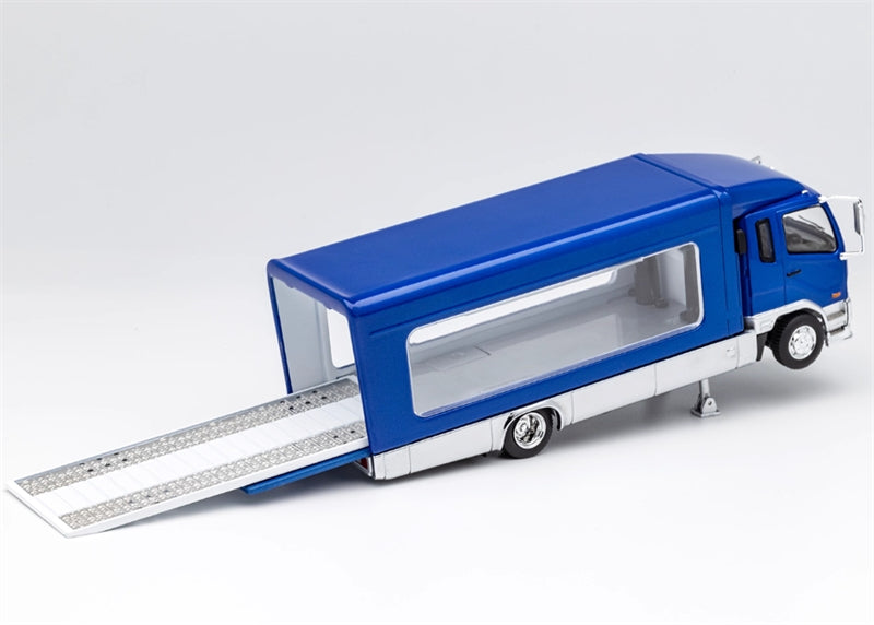 GCD Mitsubishi Mk2 fuso lifting type container truck transport Blue RHD 1:64 Truck Pre-built Model view4