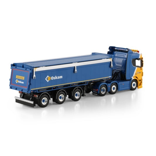 1:50 SCANIA OSKAM R CR20N 6X2 STEER TIPPER TRAILER 3 AXLE WSI Diecast Model