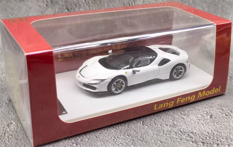 Lang feng Model Ferrari SF90 supercar White hardtop 1:64 Car Pre-built Airliner Model Display view8
