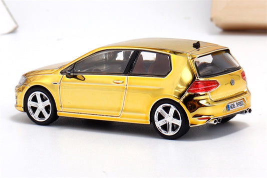 ZOOM Volkswagen Golf 7R Small Steel Cannon gold plating 1:64 Car Pre-built Model view2