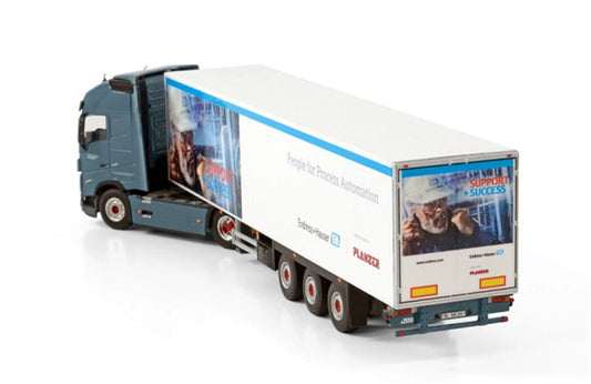 WSI VOLVO FH5 GLOBETROTTER XL 4X2 BOX TRAILER - 3 AXLE PLANZER AG 1:50Truck Pre-built Model