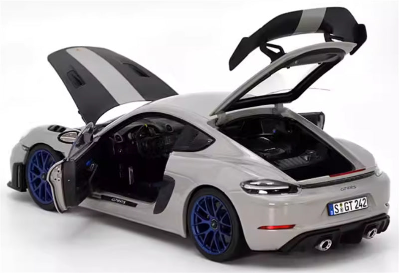 1:18 PORSCHE Cayman GT4 RS Grey carbon cover Norev Hard top Tail Wing Edition DIECAST Car Model