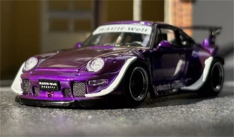 1:64 Porsche 911 RWB 993 Glossy Purple with White Edge SW DIECAST Model
