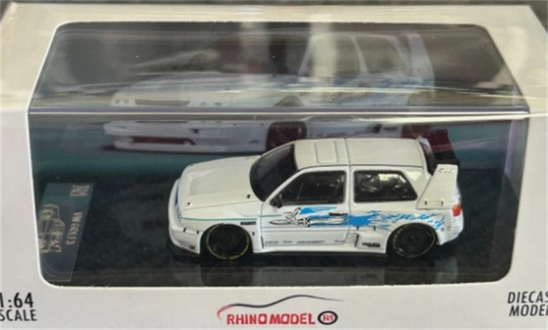 RHINO MODEL VW Golf Mk3 Concept Modified Version white Limited Edition 699PCS ONLY 1:64 car Pre-built Model view8