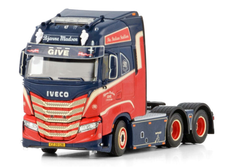 WSI IVECO S-WAY AS HIGH 6X2 TAG AXLE Bjarne Madsen GIVE 1:50 Truck Pre-built Model